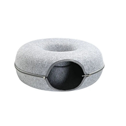 Donut Cat Bed Pet Cat Tunnel Interactive Game Toy Cat Bed Dual-Use Indoor Toy Kitten Sports Equipment Cat Training Toy Cat House